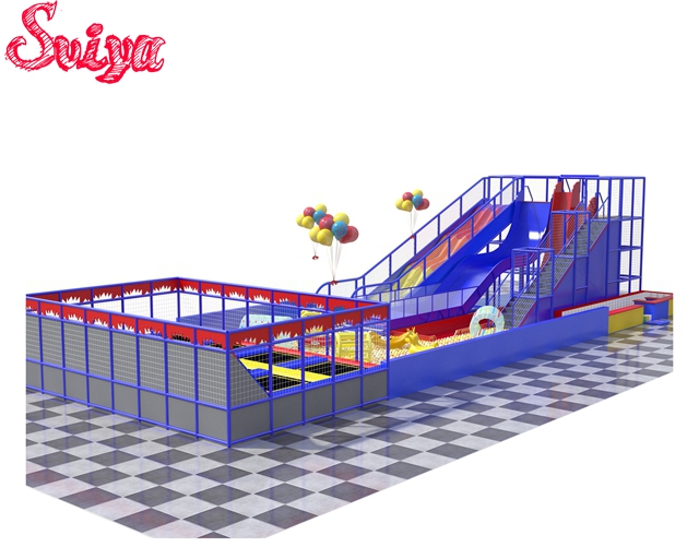 Scream Slide with Jumping Trampoline for Kids Amusement