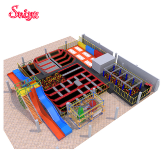 Customized Sports Trampoline Park With Screaming Slide