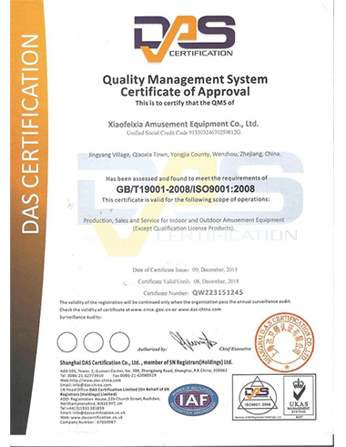 ISO standard certificate