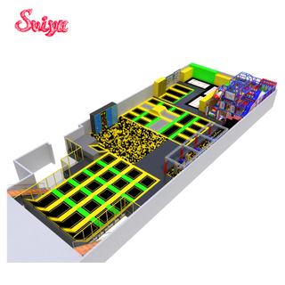 Body Building Safe Large Trampoline Park with Indoor Playground
