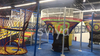 Trampoline Park With PE Climbing Wall, Doughnut Slide and Rainbow Crawl